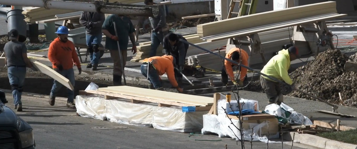 Professional concrete contractors working on a large commercial project in Lake Oswego, OR